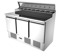 3 Door Mega Top Stainless Steel Salad Prep Refrigerator