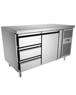 Commercial Undercounter Refrigerator 1-Door & 3-Drawer