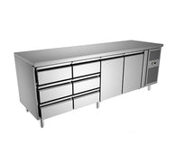 Commercial Undercounter Refrigerator 2-Door & 6-Drawer